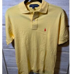 Vintage 80s Ralph Lauren Butter Yellow Polo Shirt - Medium